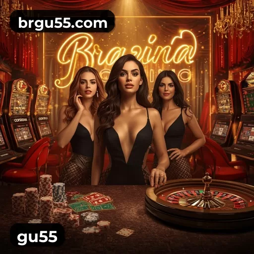 Imagem promocional da gu55 mostrando a plataforma e suas vantagens