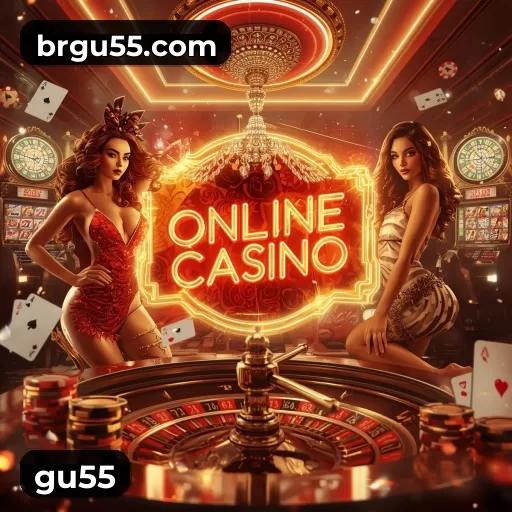 Imagem promocional da gu55 mostrando a plataforma e suas vantagens