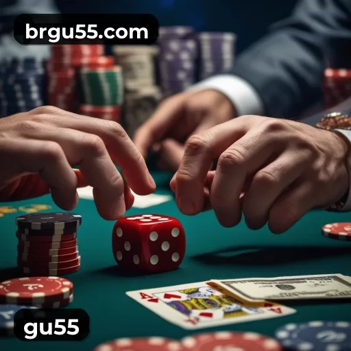 Imagem promocional da gu55 mostrando a plataforma e suas vantagens