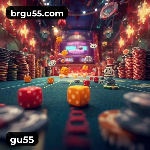 Imagem promocional da gu55 apresentando a plataforma e seus recursos